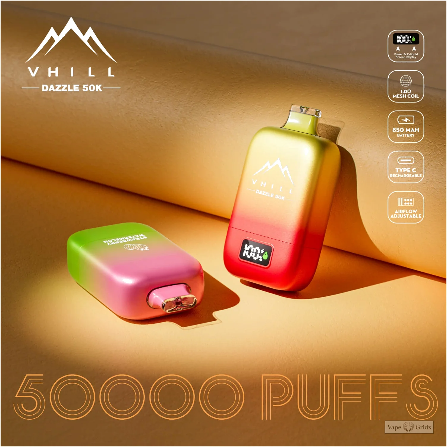 VHILL DAZZLE 50000 50K Züge LCD Screen Einweg-Vape - image 15