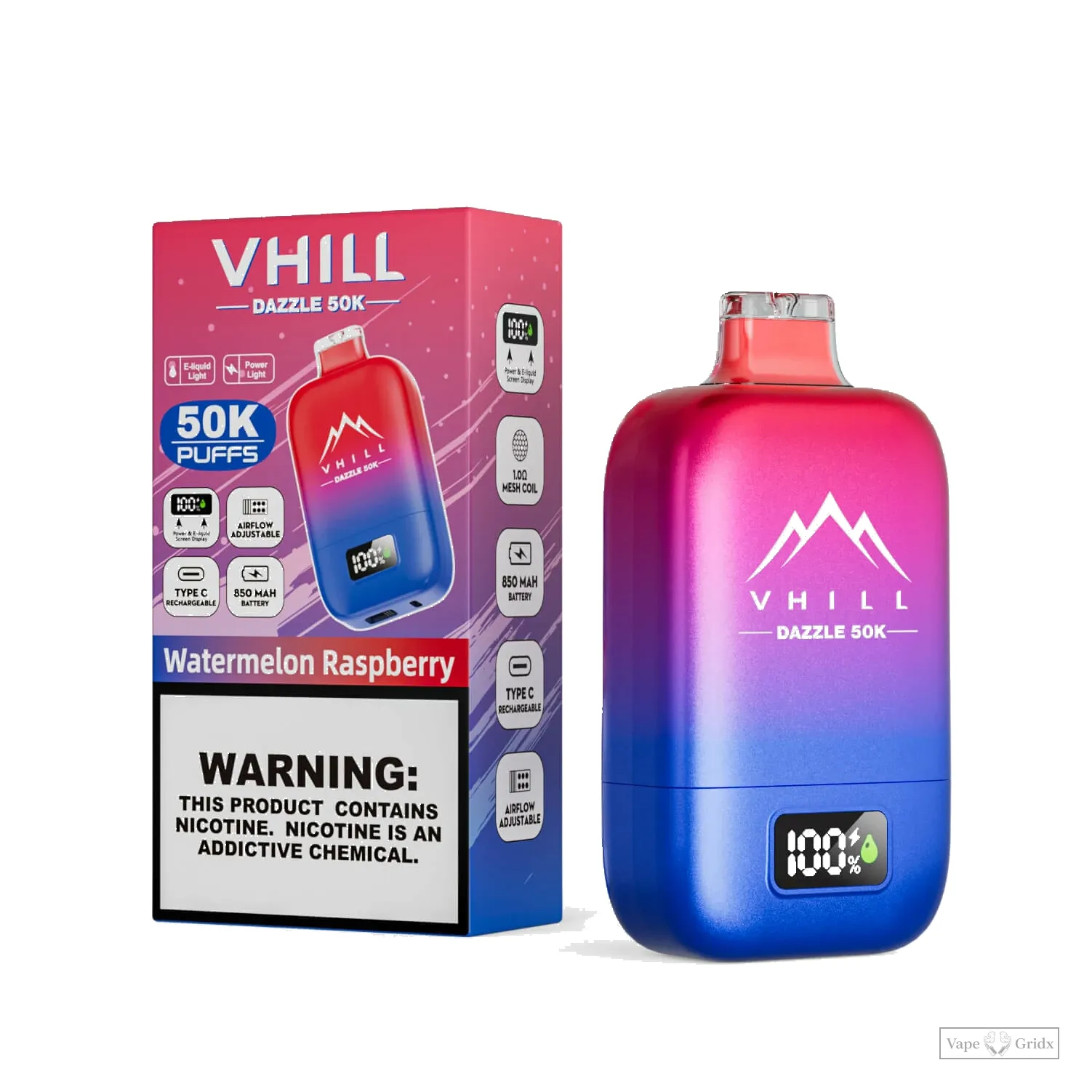 VHILL DAZZLE 50000 50K Züge LCD Screen Einweg-Vape - image 16
