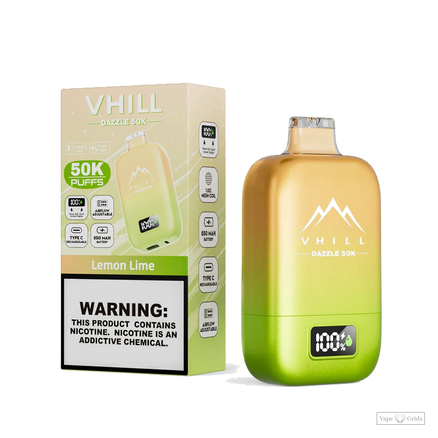 VHILL DAZZLE 50000 50K Züge LCD Screen Einweg-Vape - image 5