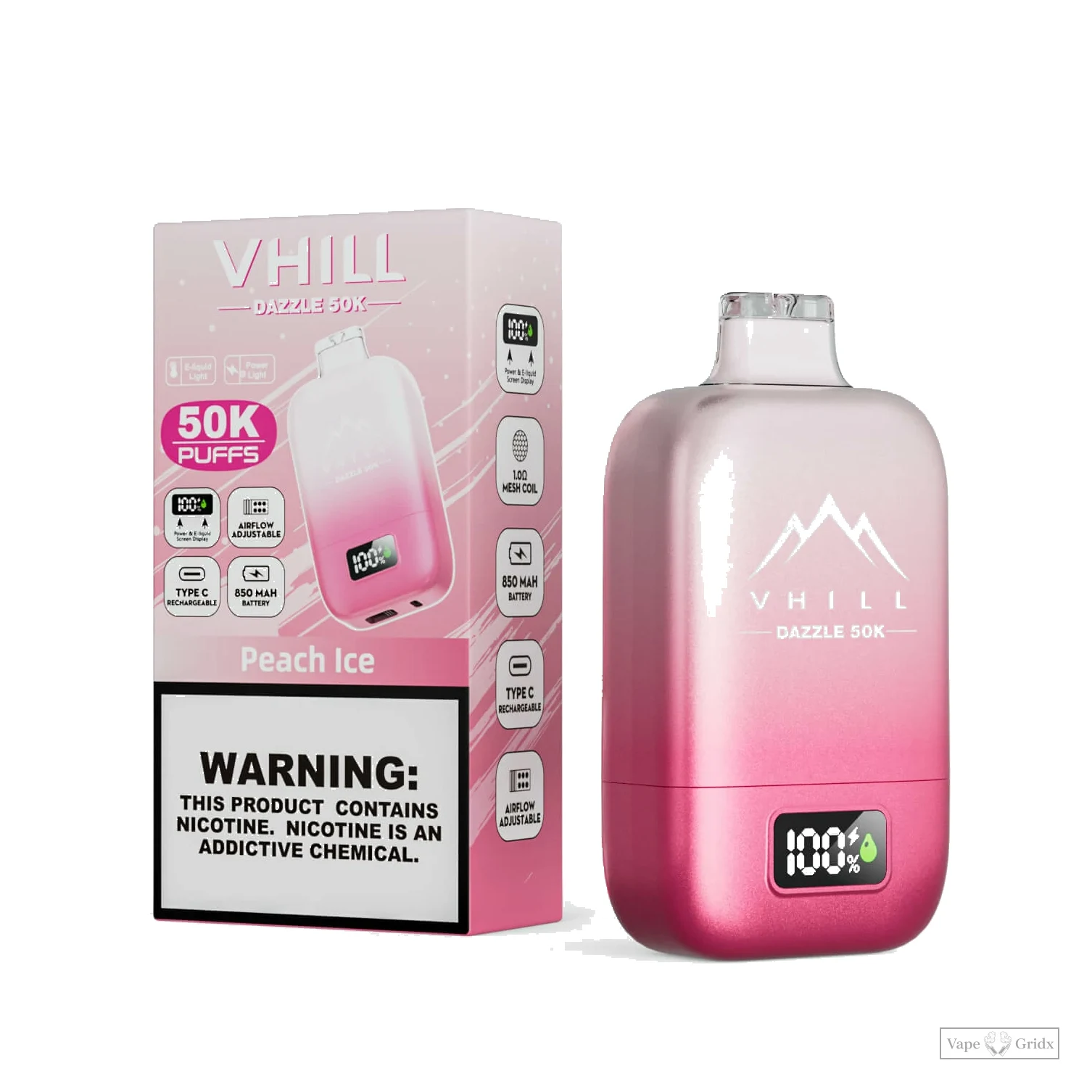 VHILL DAZZLE 50000 50K Züge LCD Screen Einweg-Vape - image 6