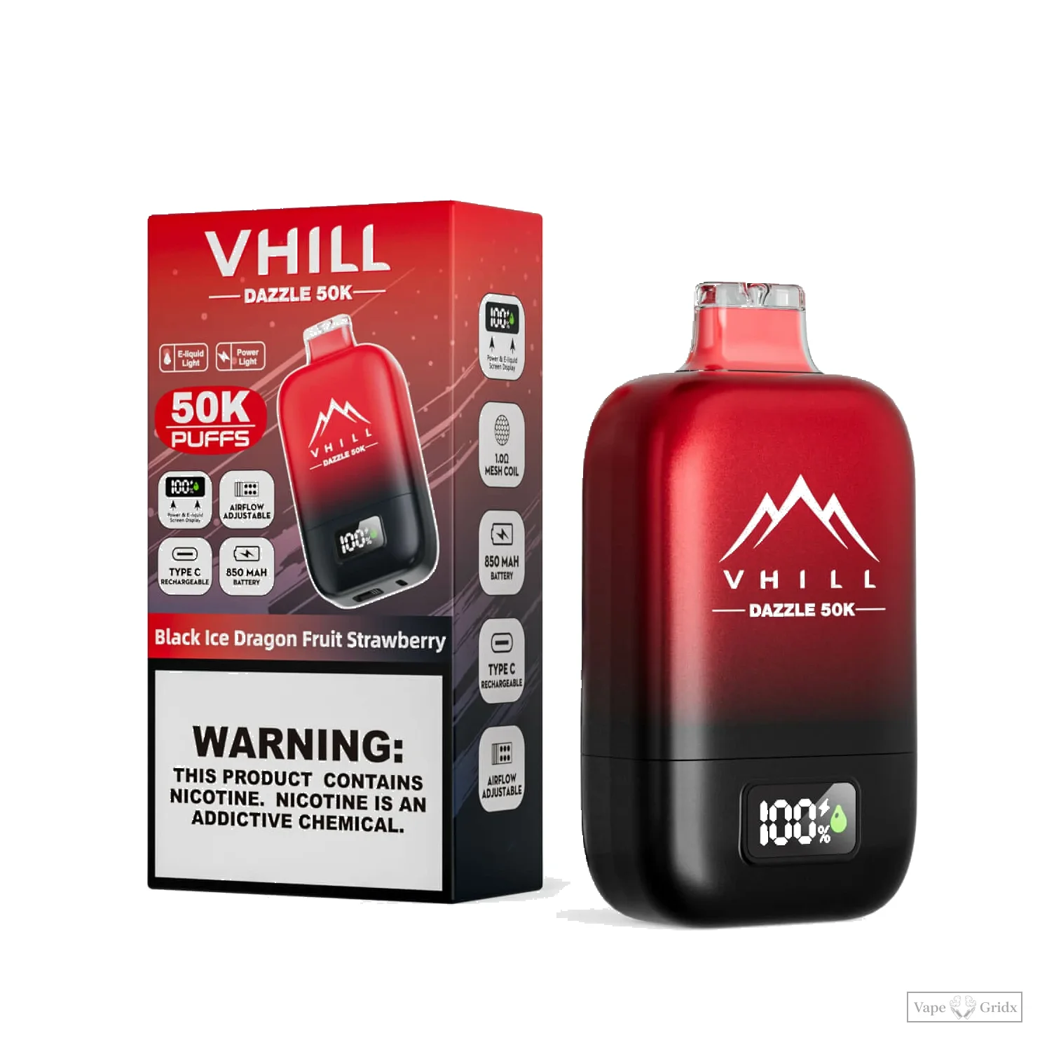 VHILL DAZZLE 50000 50K Züge LCD Screen Einweg-Vape - image 7