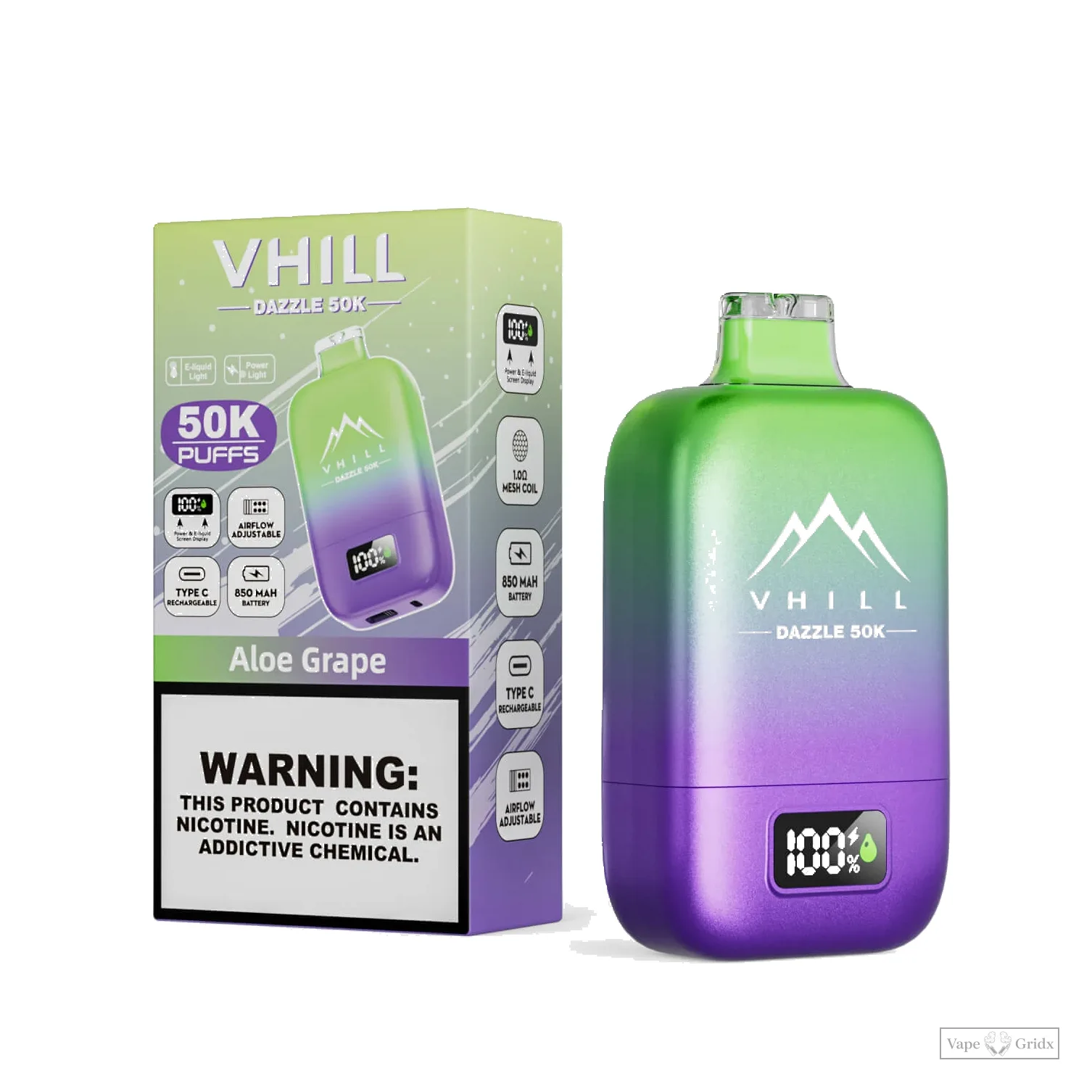 VHILL DAZZLE 50000 50K Züge LCD Screen Einweg-Vape - image 10