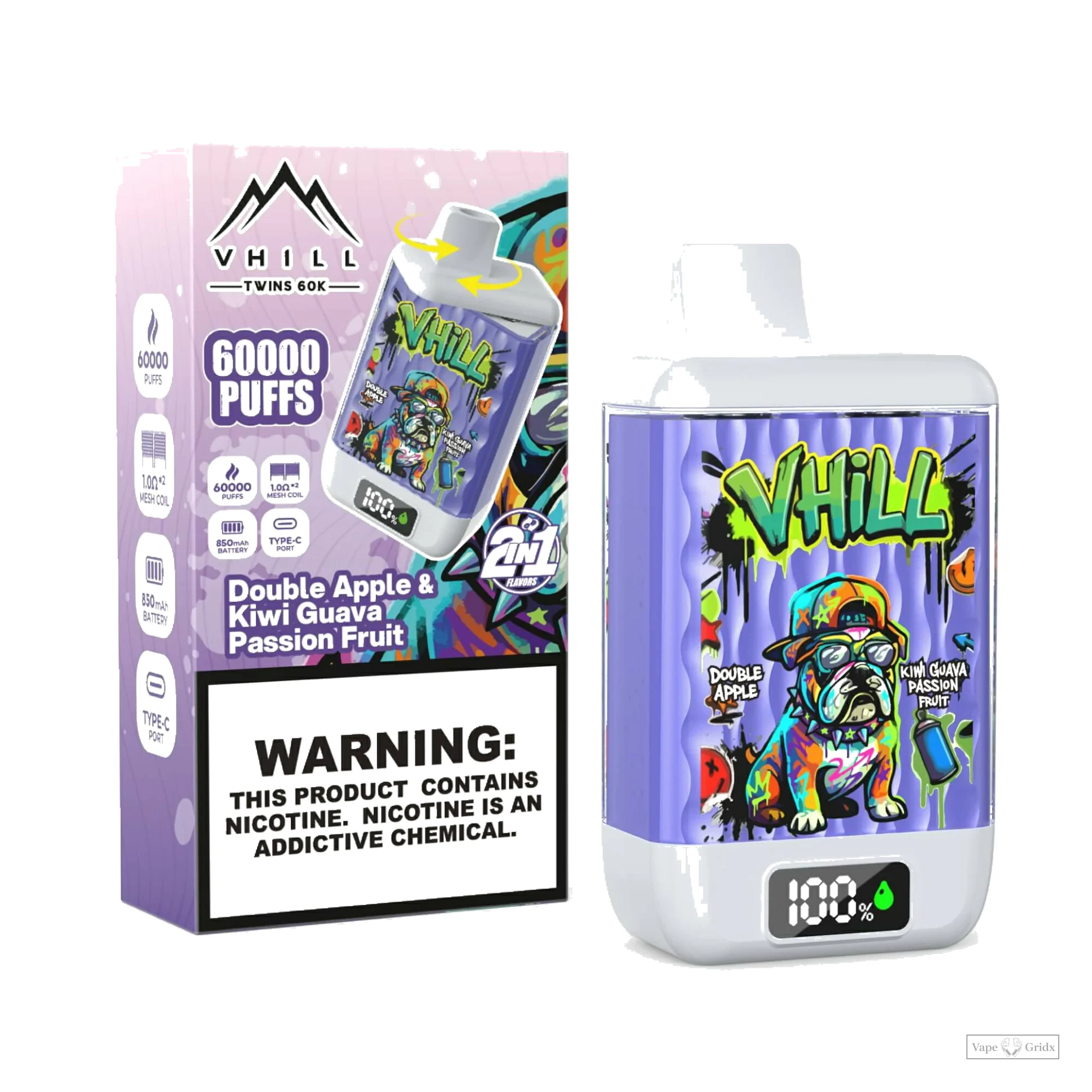 VHILL Twins 60000 60K Züge 2-in-1 Einweg-Vape - image 3