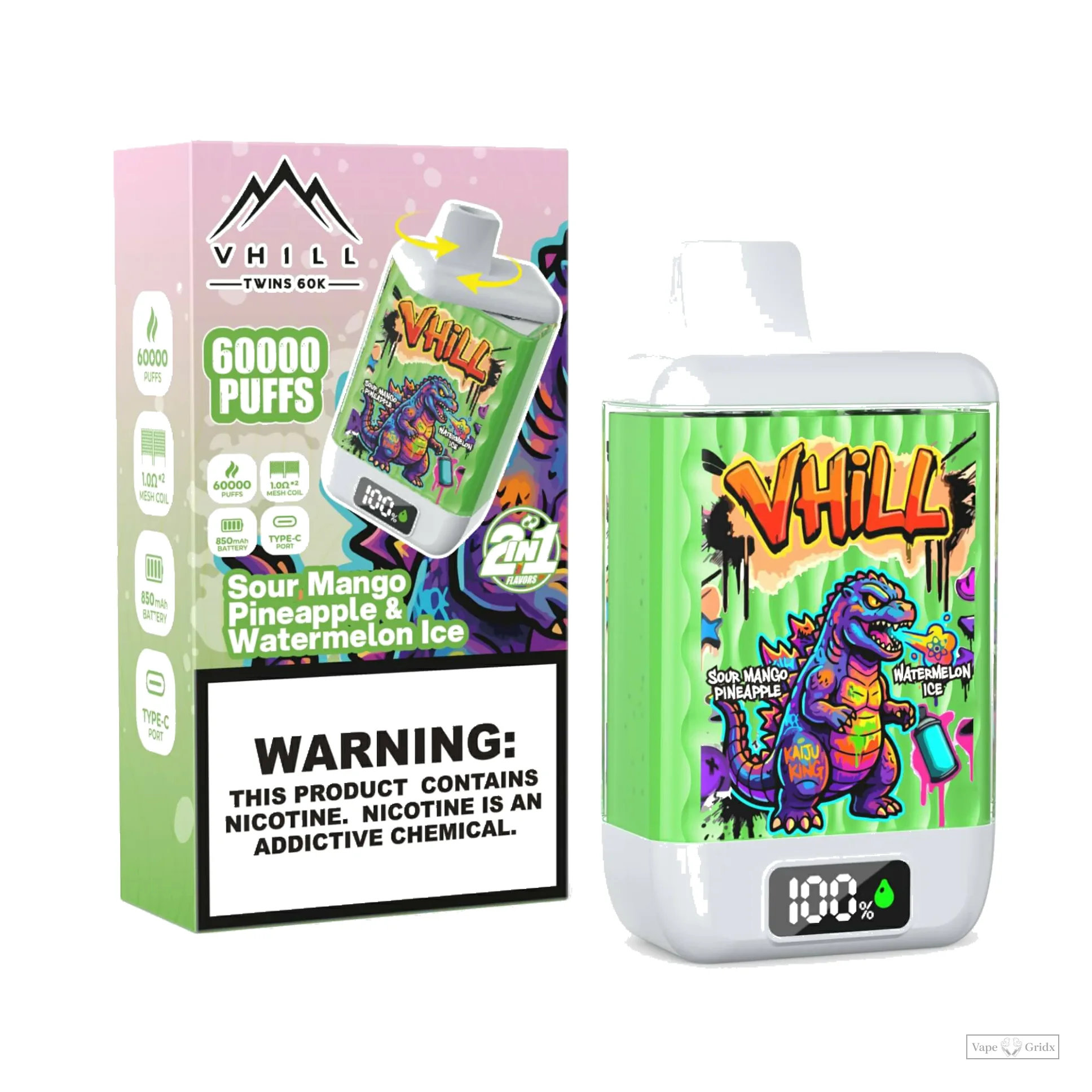 VHILL Twins 60000 60K Züge 2-in-1 Einweg-Vape - image 4