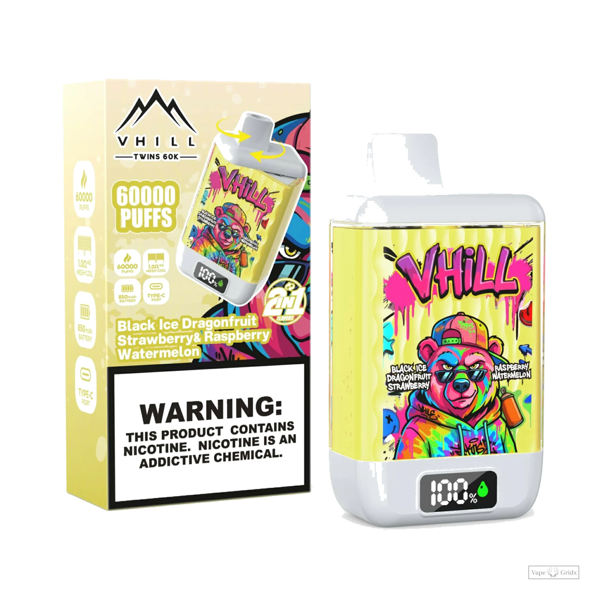 VHILL Twins 60000 60K Züge 2-in-1 Einweg-Vape - image 5