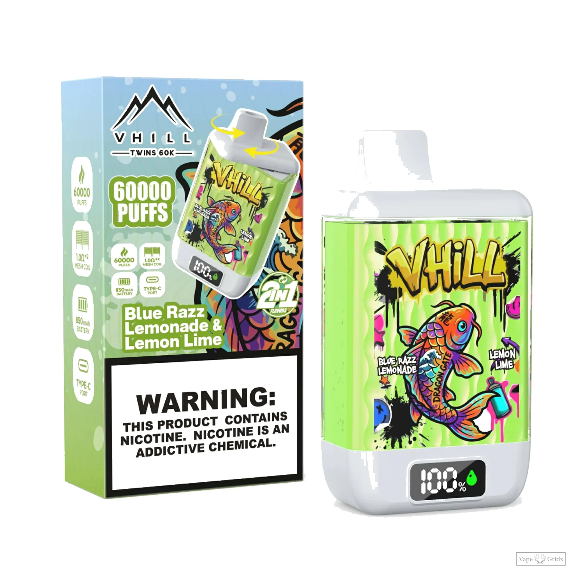 VHILL Twins 60000 60K Züge 2-in-1 Einweg-Vape - image 6