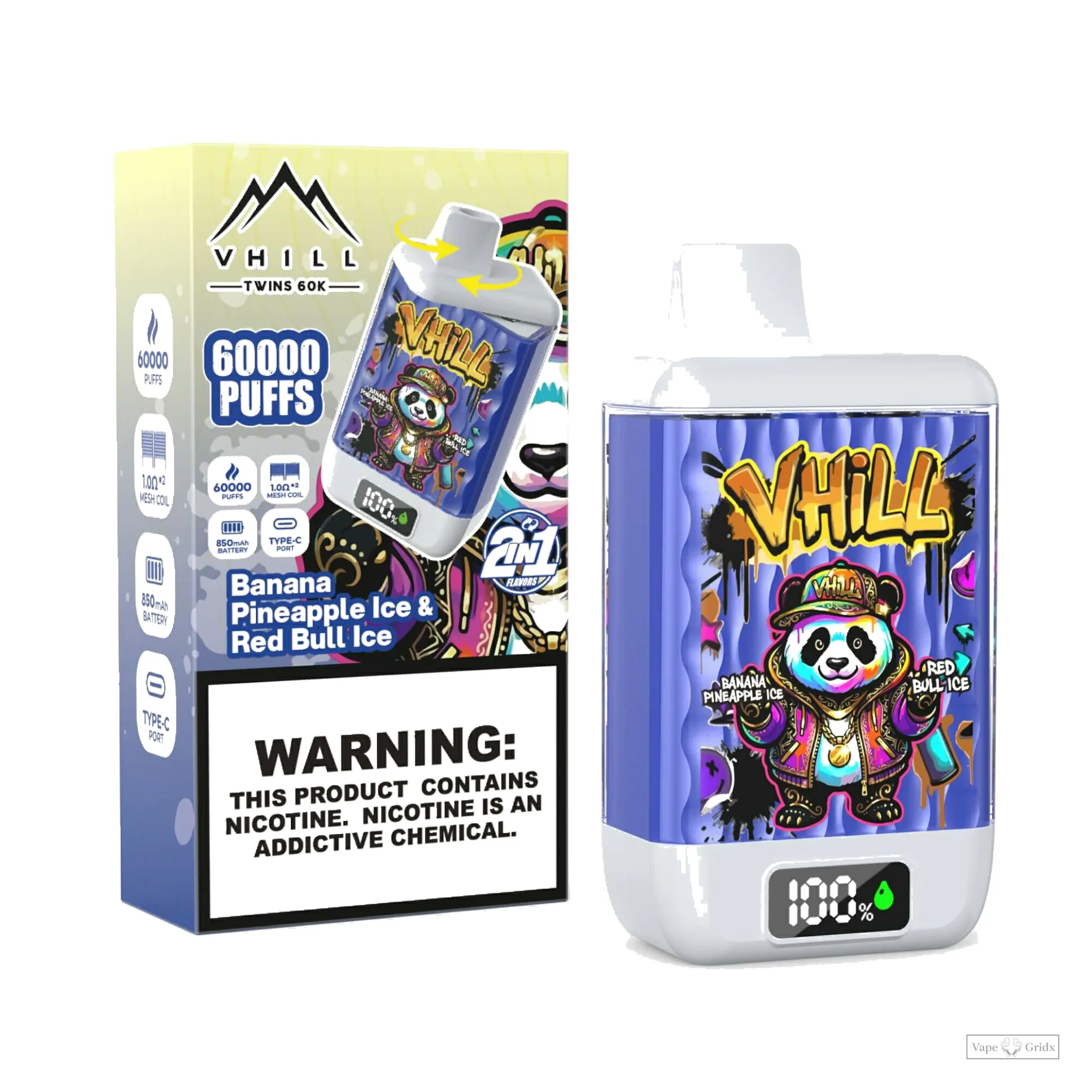 VHILL Twins 60000 60K Züge 2-in-1 Einweg-Vape - image 7