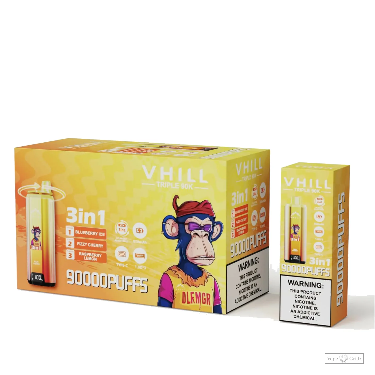 VHILL TRIPLE 90000 90K Züge 3-in-1 Einweg-Vape