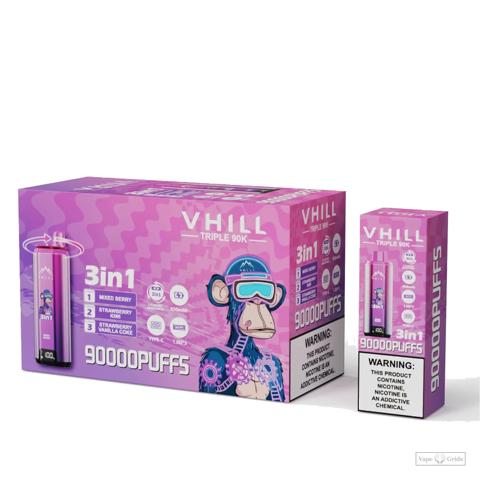 VHILL TRIPLE 90000 90K Züge 3-in-1 Einweg-Vape - image 2