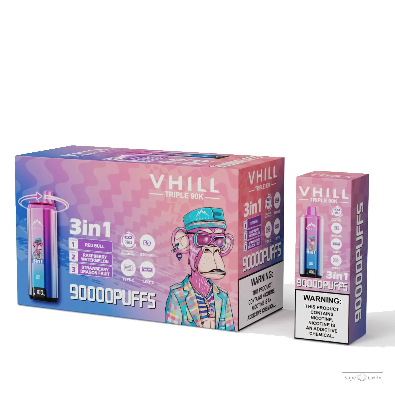 VHILL TRIPLE 90000 90K Züge 3-in-1 Einweg-Vape - image 3