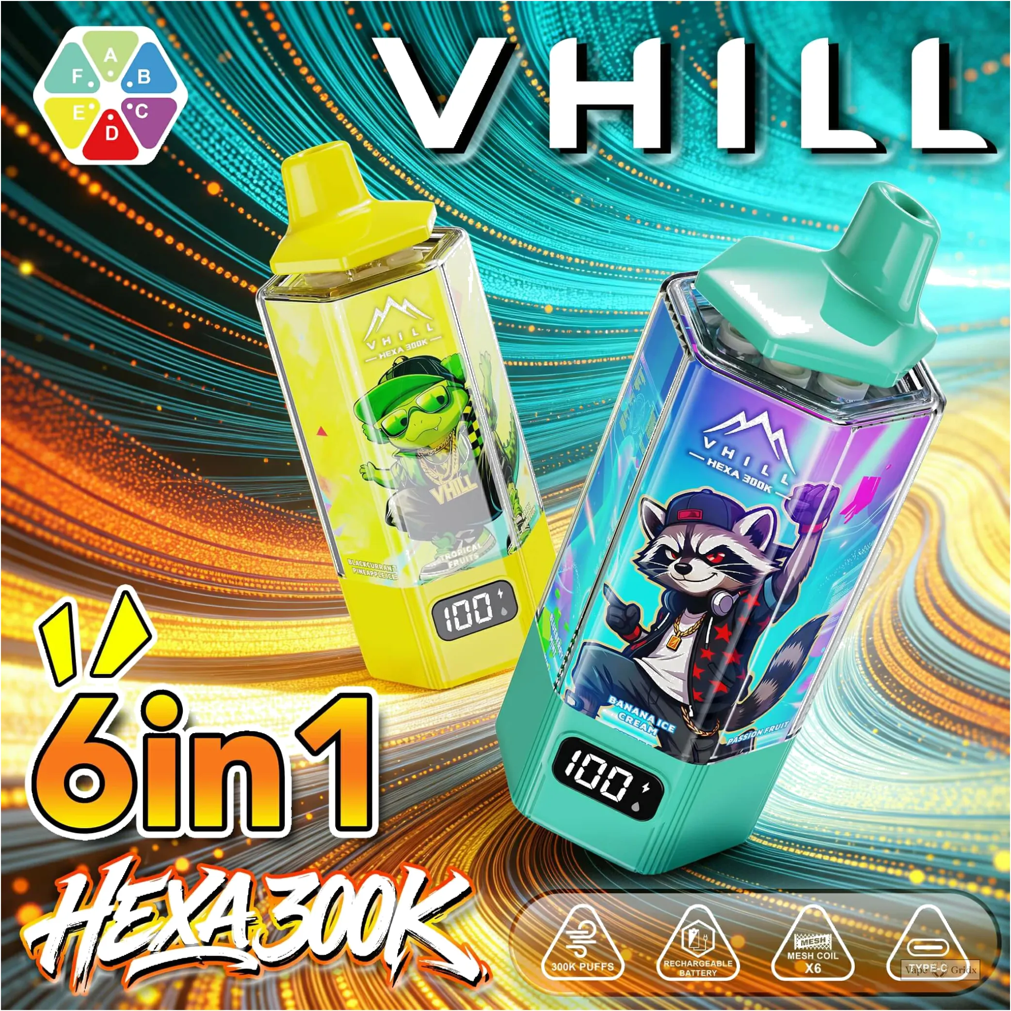 VHILL HEXA 300000 300K Züge 6-in-1 Einweg-Vape - image 12