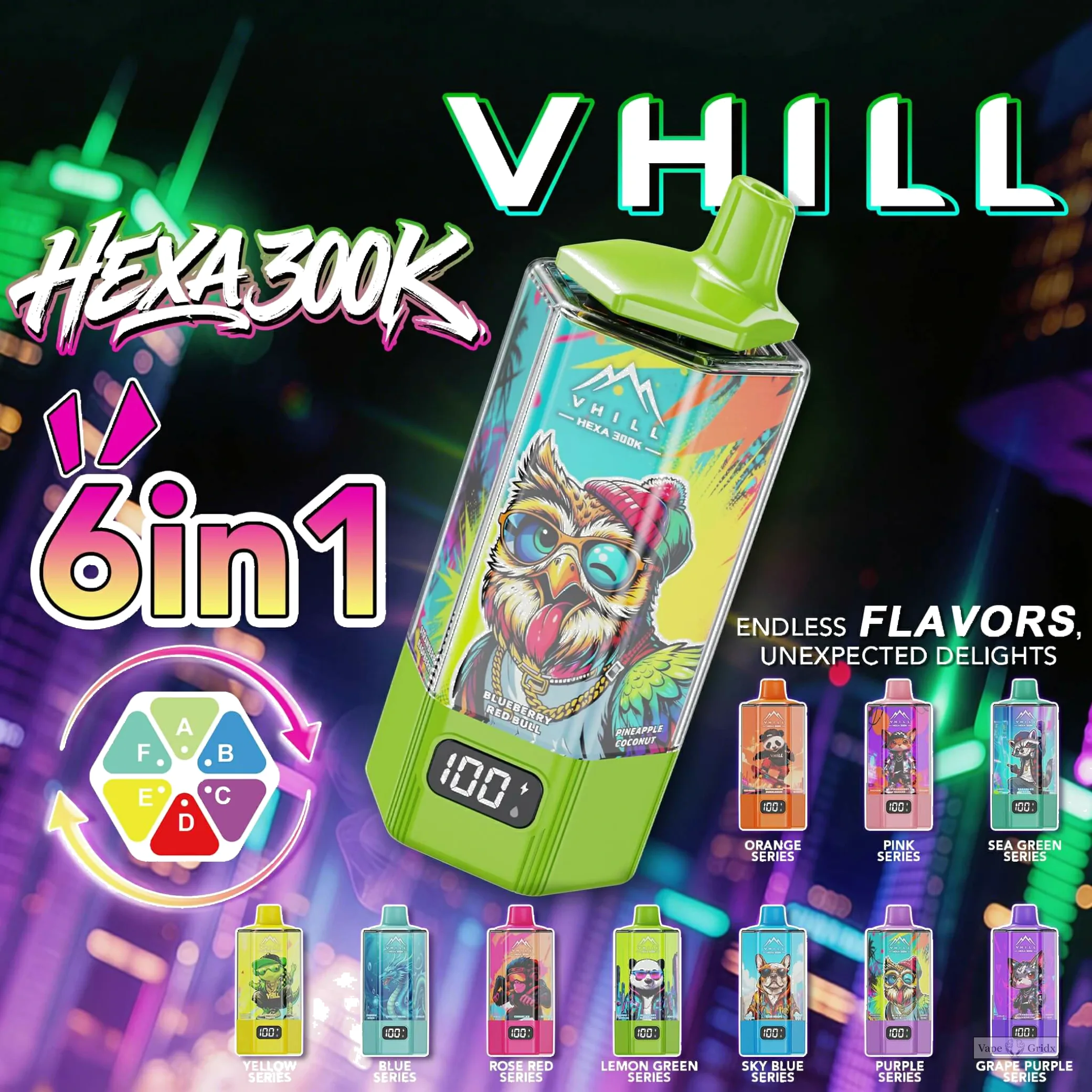 VHILL HEXA 300000 300K Züge 6-in-1 Einweg-Vape - image 14