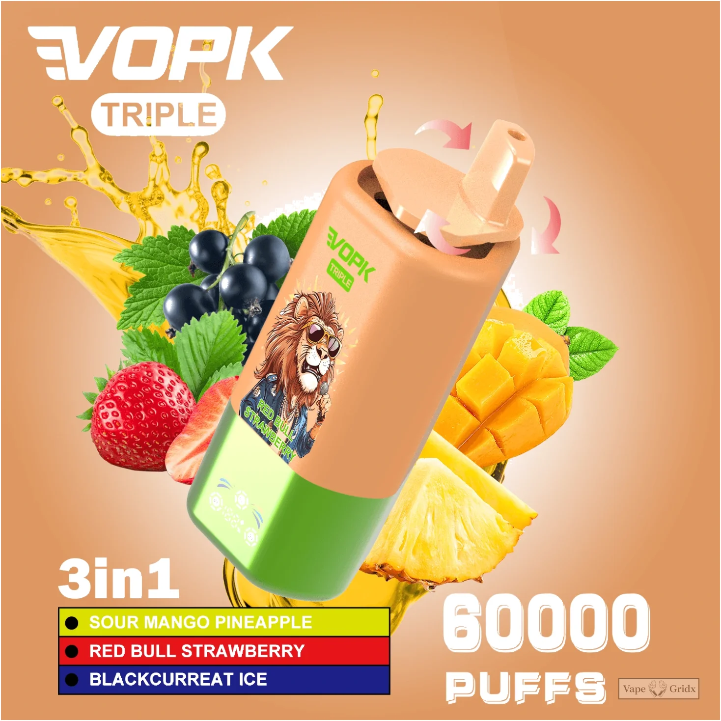 VOPK 60000 60K Züge 3-in-1 Triple Geschmack Einweg-Vape