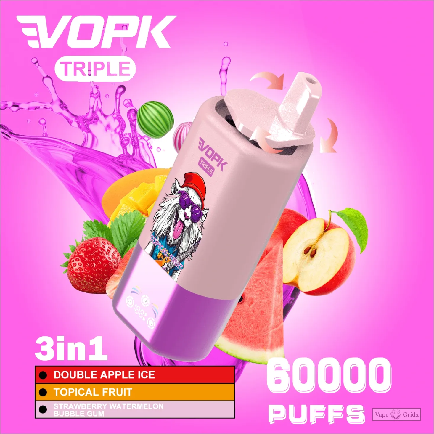 VOPK 60000 60K Züge 3-in-1 Triple Geschmack Einweg-Vape - image 2