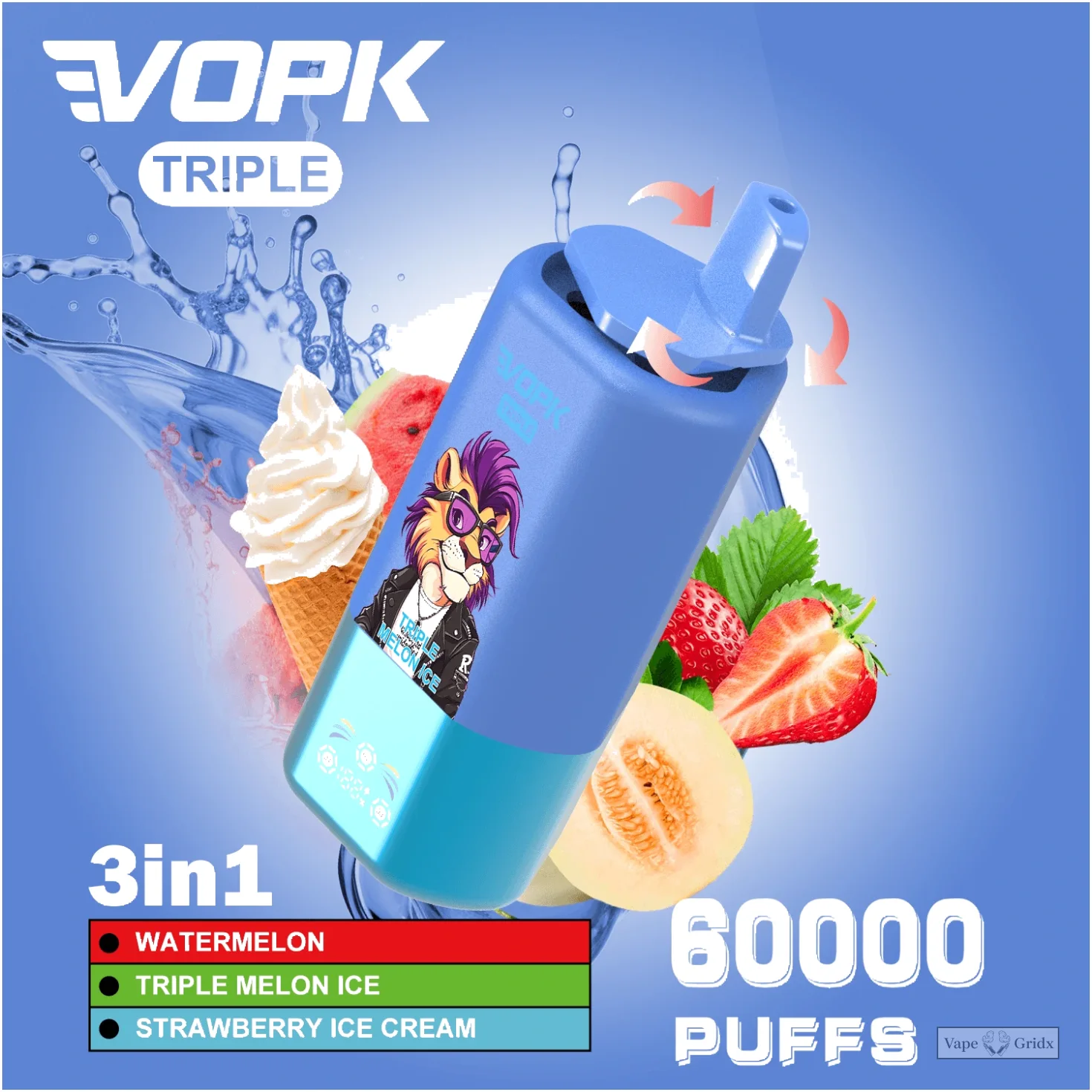 VOPK 60000 60K Züge 3-in-1 Triple Geschmack Einweg-Vape - image 4