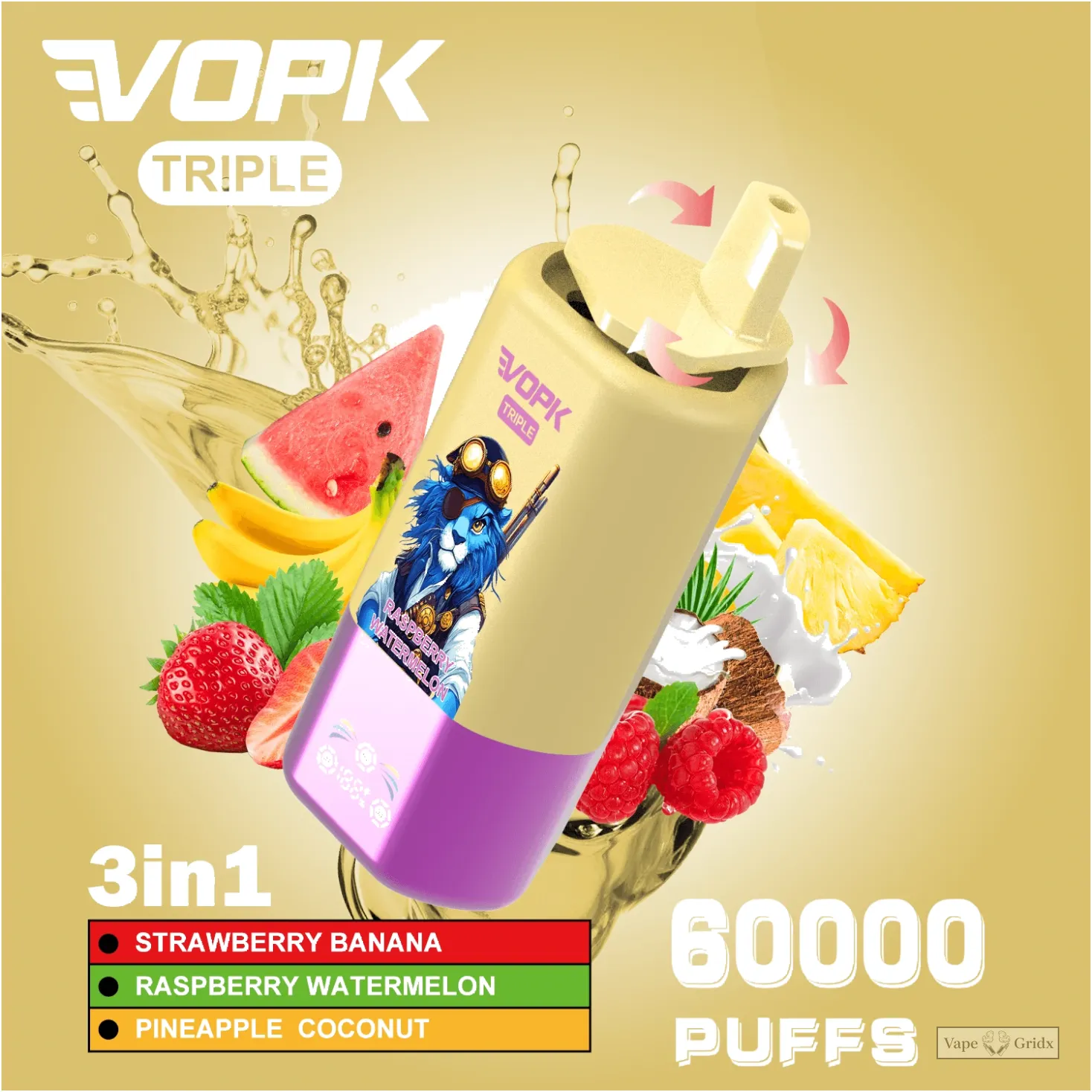VOPK 60000 60K Züge 3-in-1 Triple Geschmack Einweg-Vape - image 5