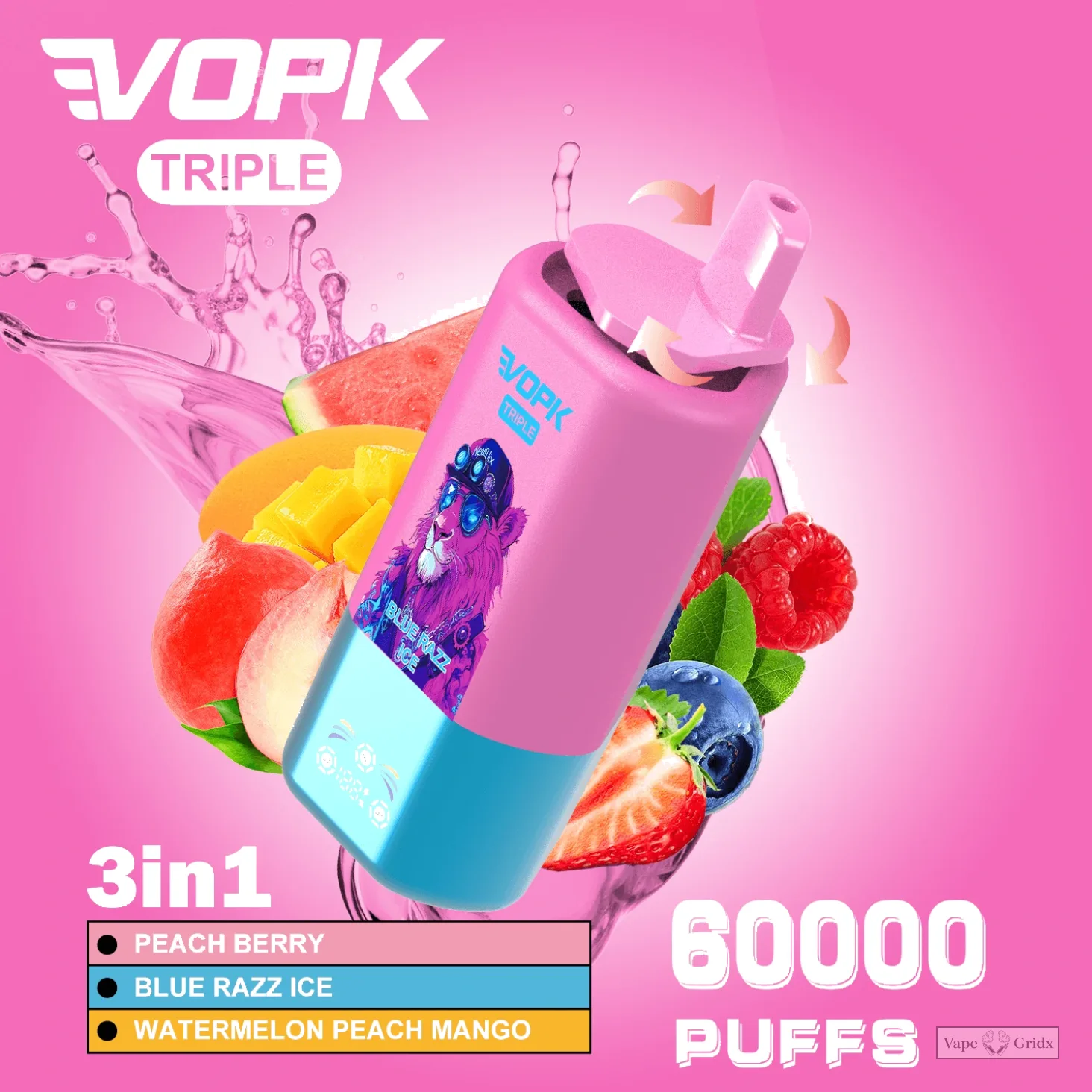 VOPK 60000 60K Züge 3-in-1 Triple Geschmack Einweg-Vape - image 7