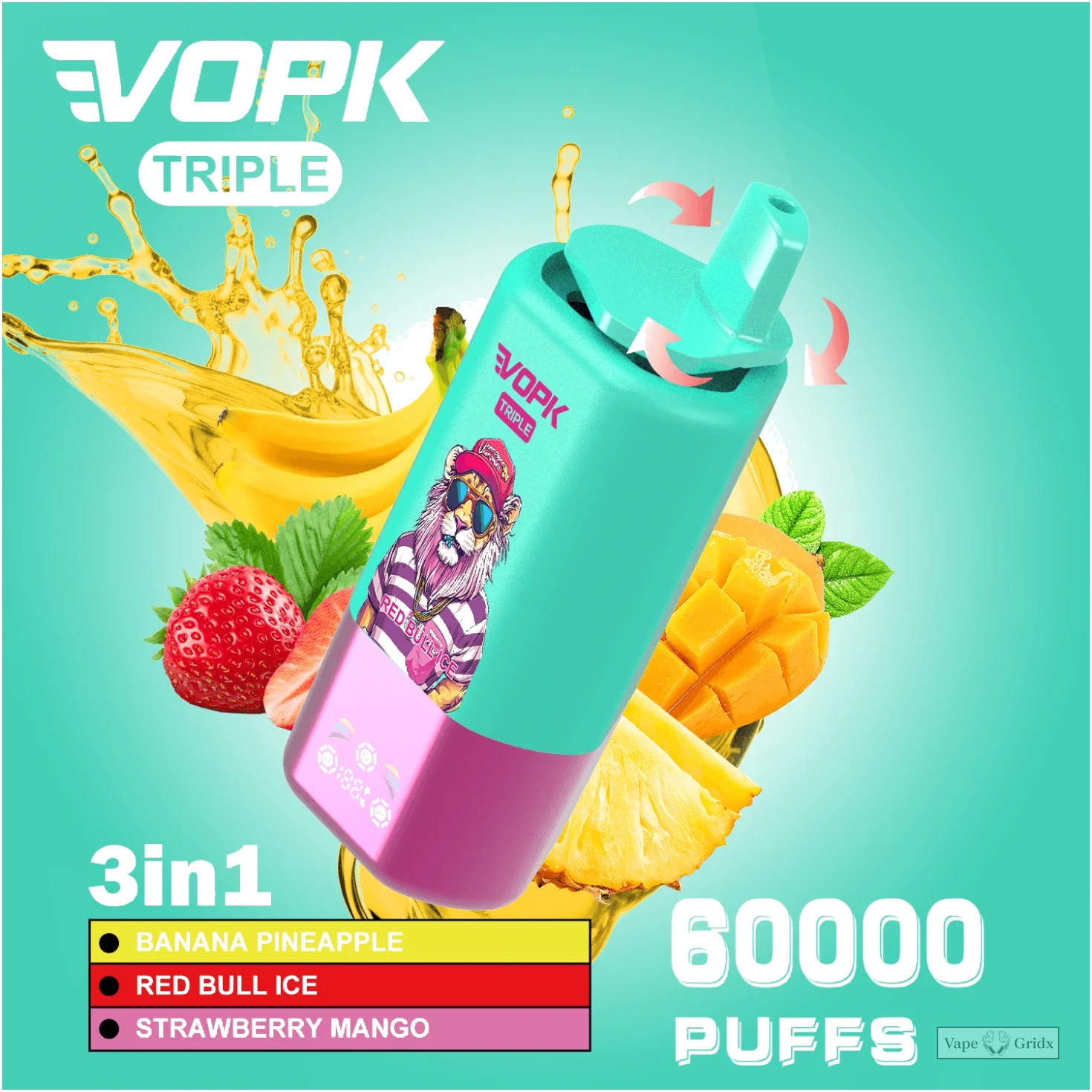 VOPK 60000 60K Züge 3-in-1 Triple Geschmack Einweg-Vape - image 8