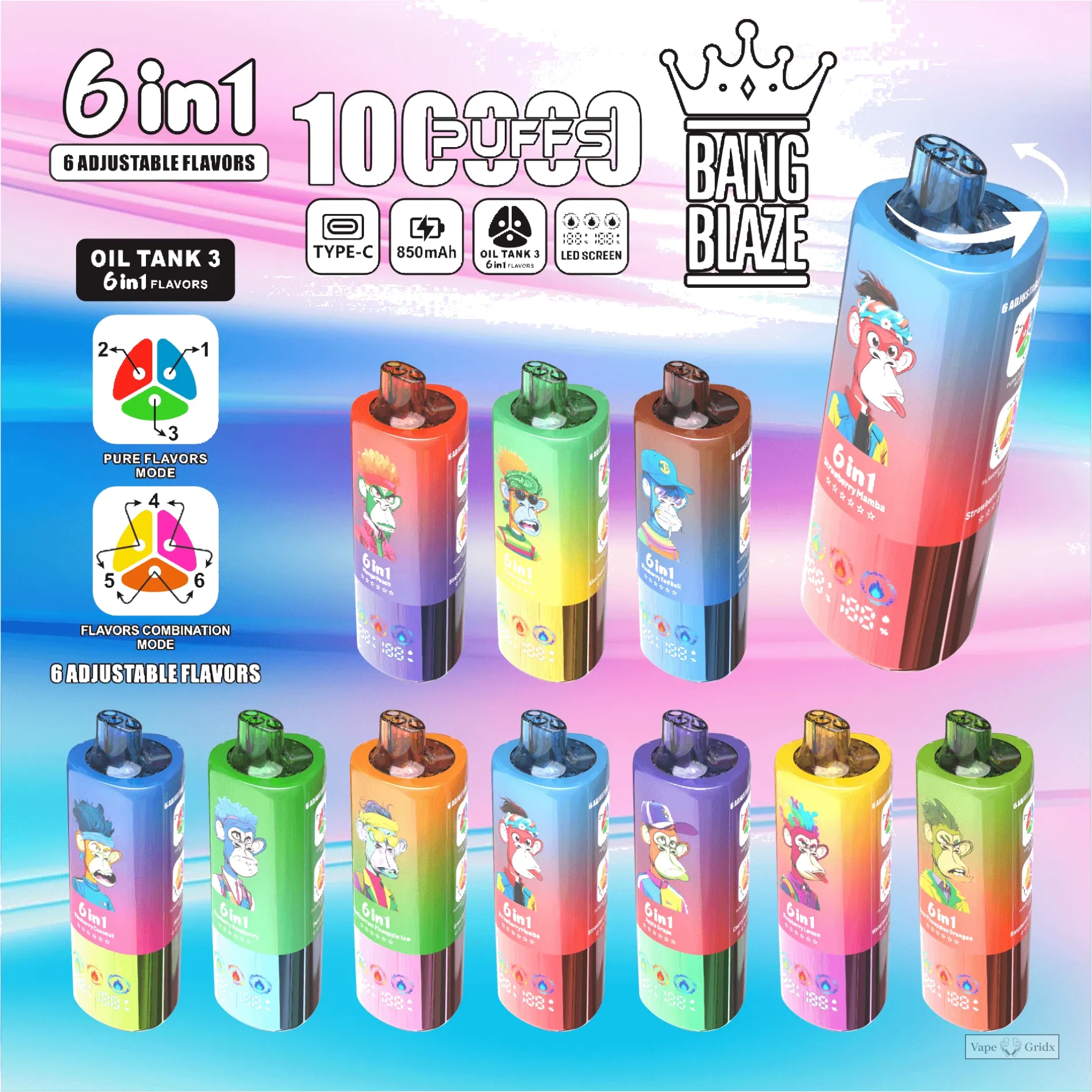 Bang Blaze 100000 100K Züge 6-in-1 Einweg-Vape