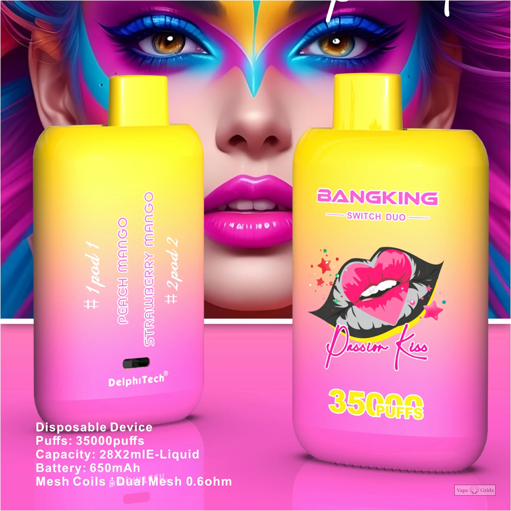 Bang King 35000 35K Züge Dual Geschmack Einweg-Vape