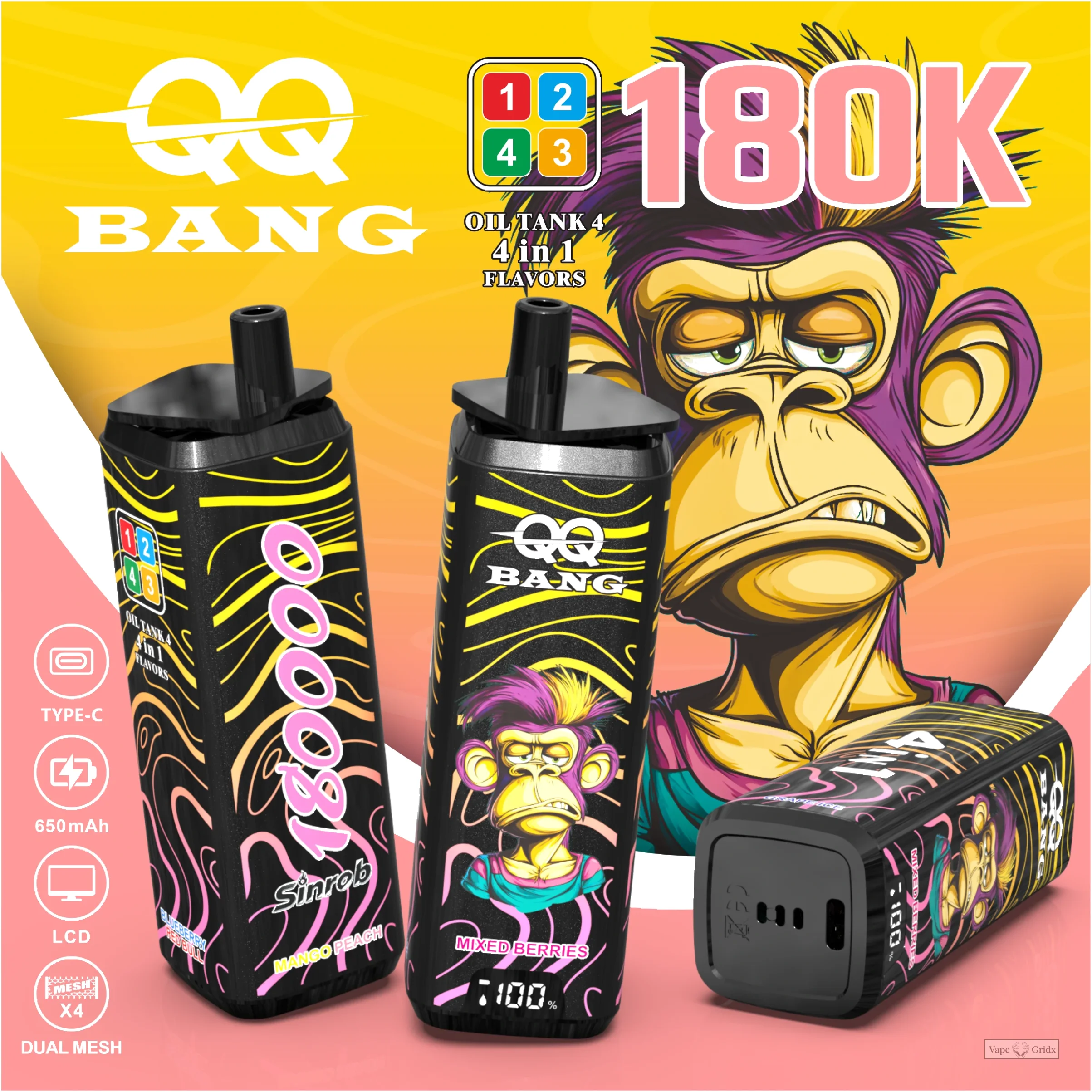 QQ Bang 180000 180K Züge 4-in-1 Einweg-Vape