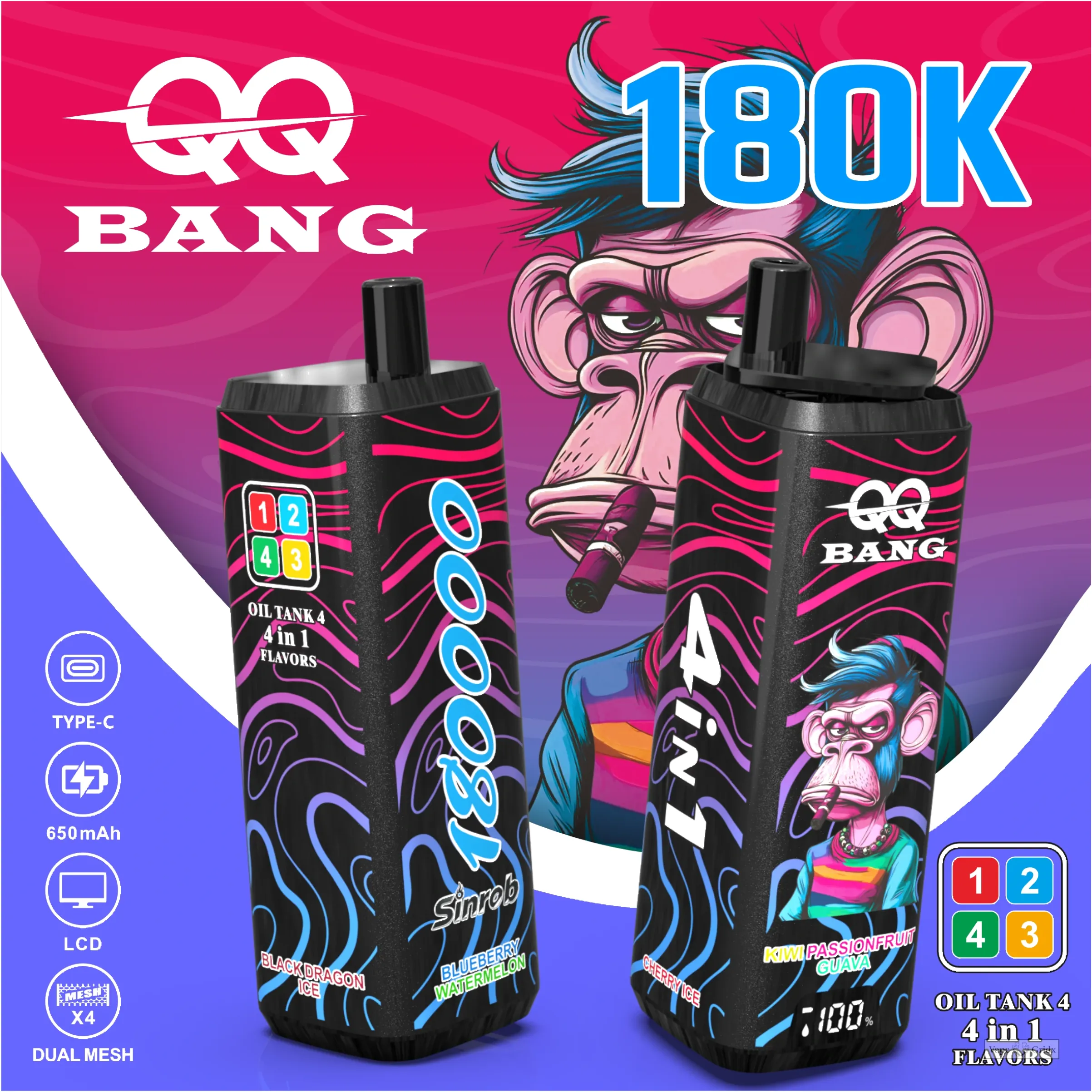 QQ Bang 180000 180K Züge 4-in-1 Einweg-Vape - image 2