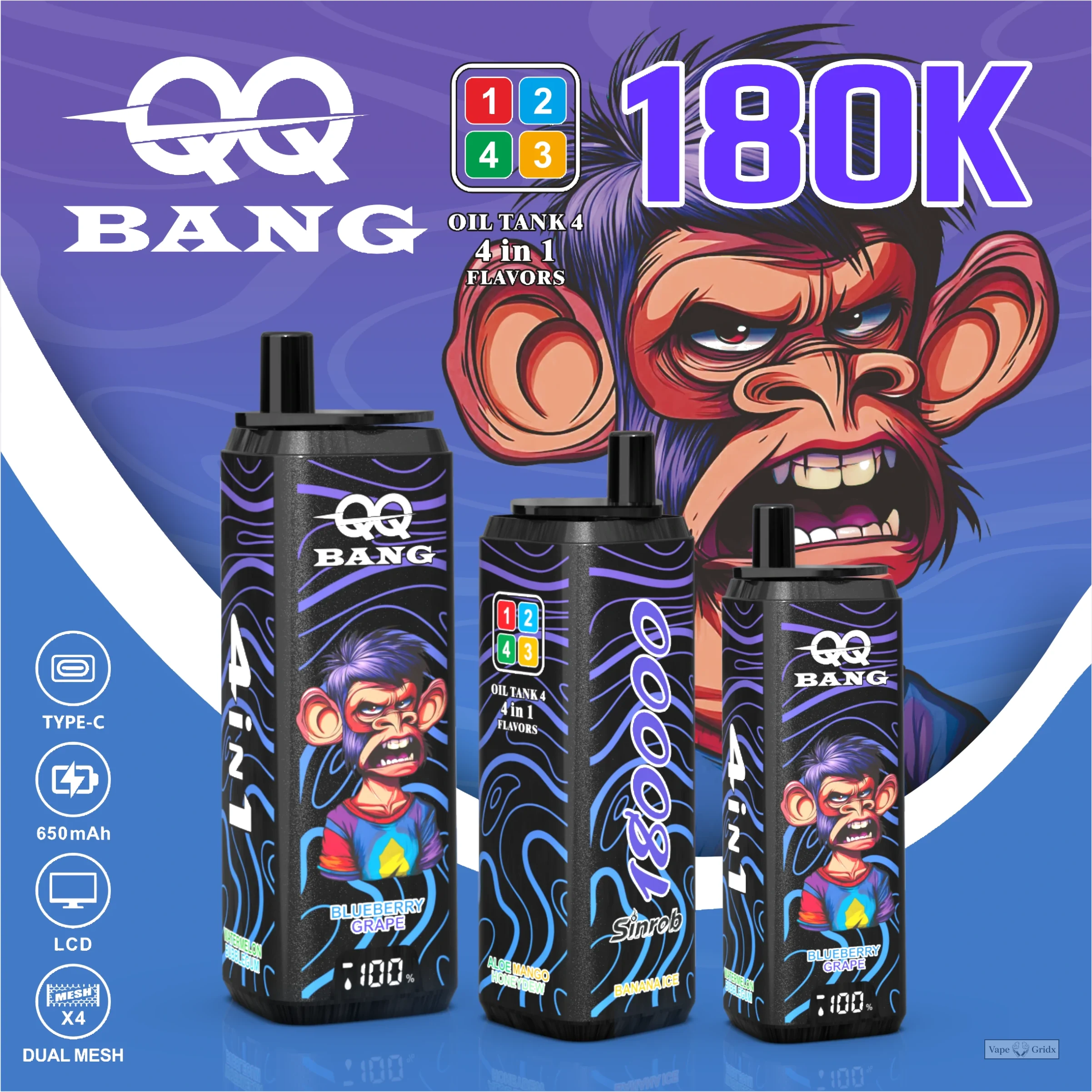QQ Bang 180000 180K Züge 4-in-1 Einweg-Vape - image 3