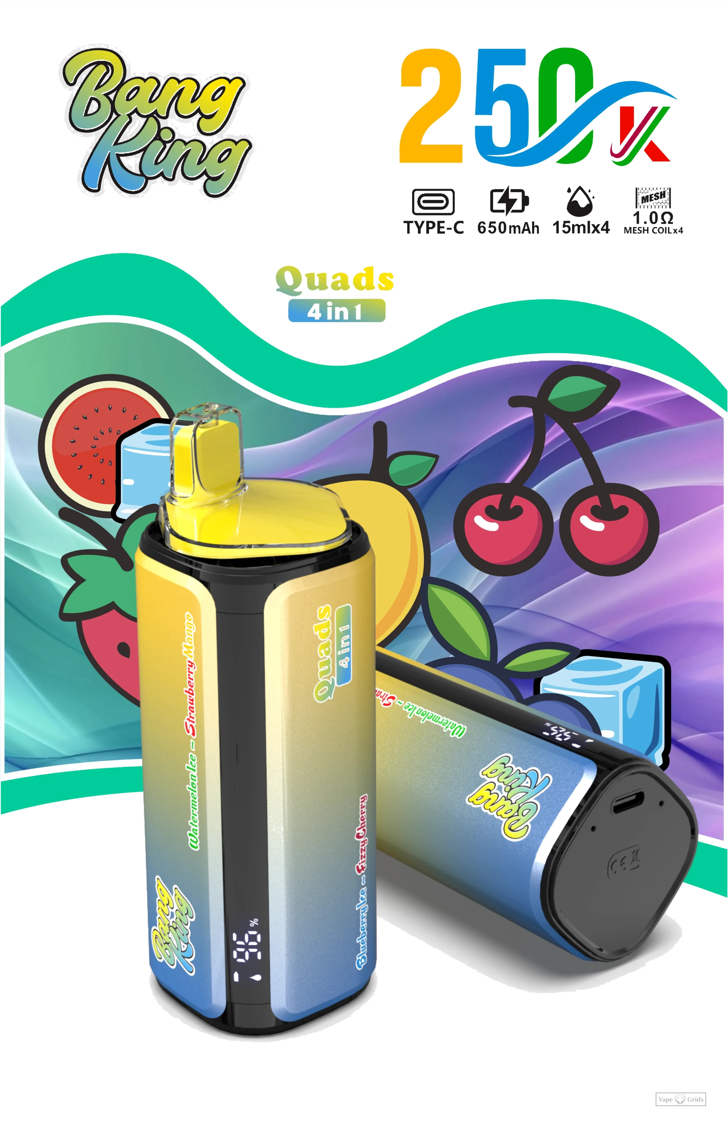 Bang King Quads 4-in-1 250000 250K Züge Einweg-Vape - image 4