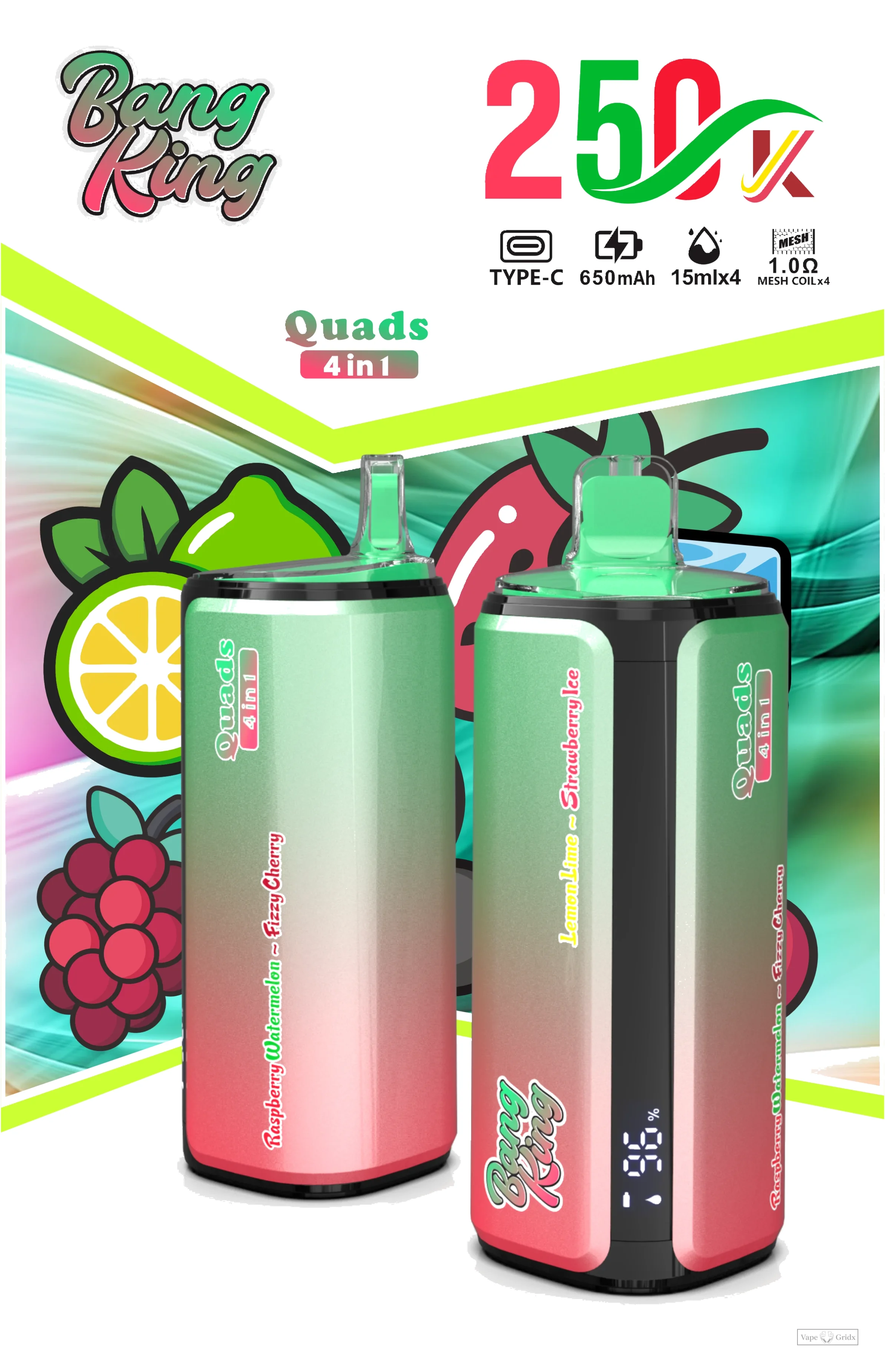 Bang King Quads 4-in-1 250000 250K Züge Einweg-Vape - image 8