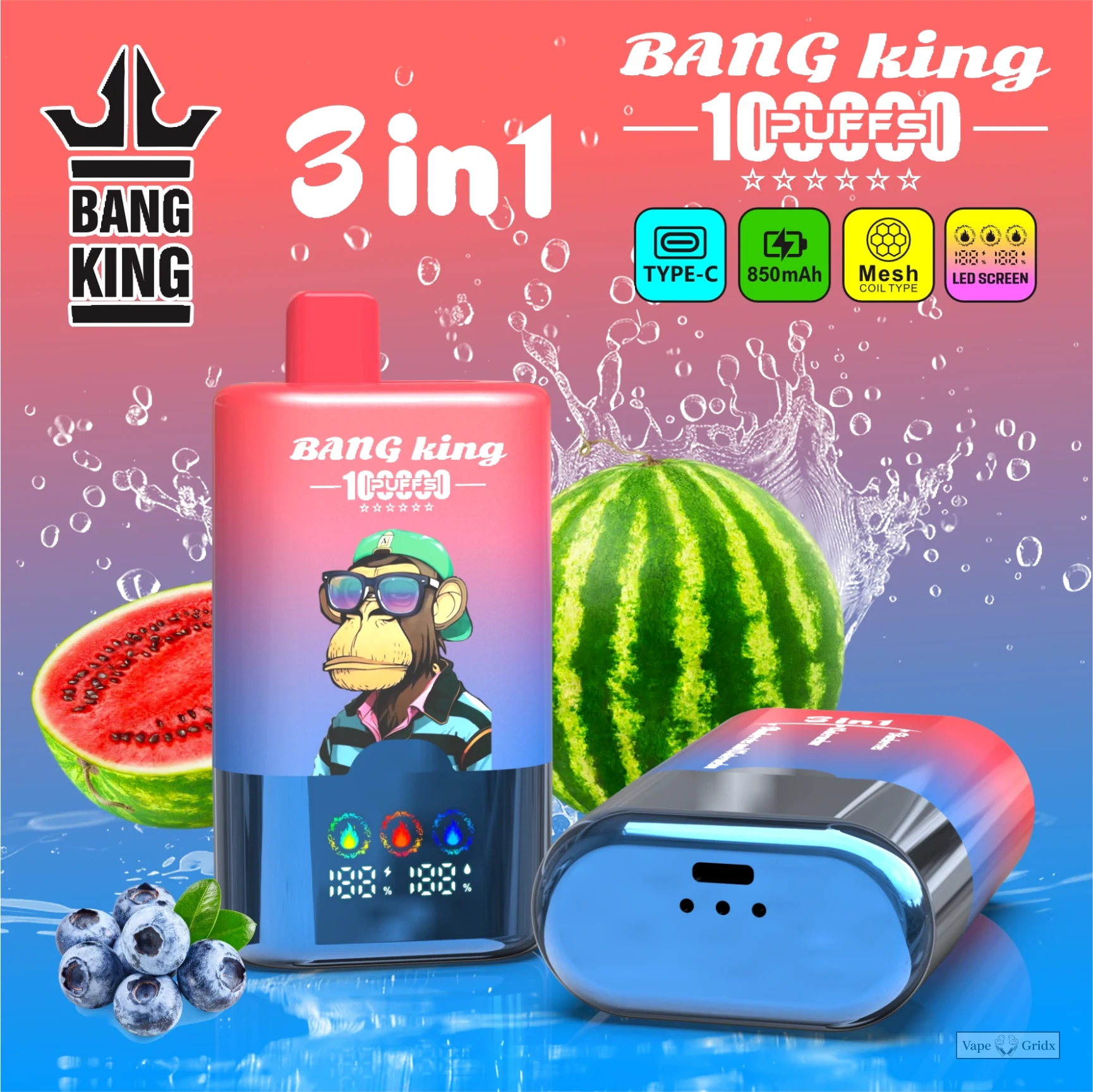 Bang King 100000 100K Züge 3-in-1 Einweg-Vape