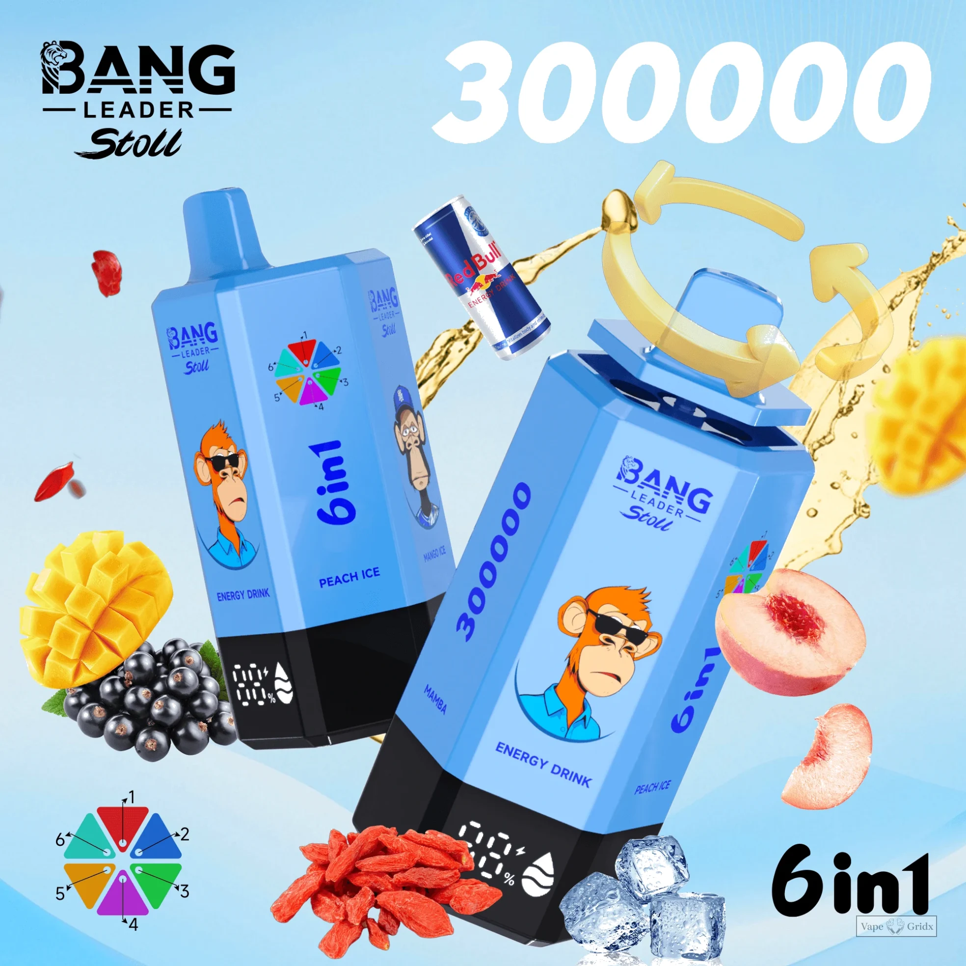 Bang Leader 300000 300K Züge 6-in-1 Einweg-Vape