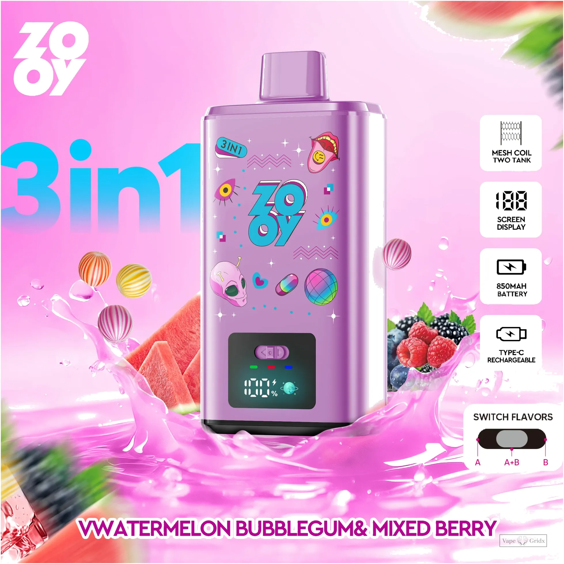 ZOOY 150000 150K Züge 3-in-1 Einweg-Vape