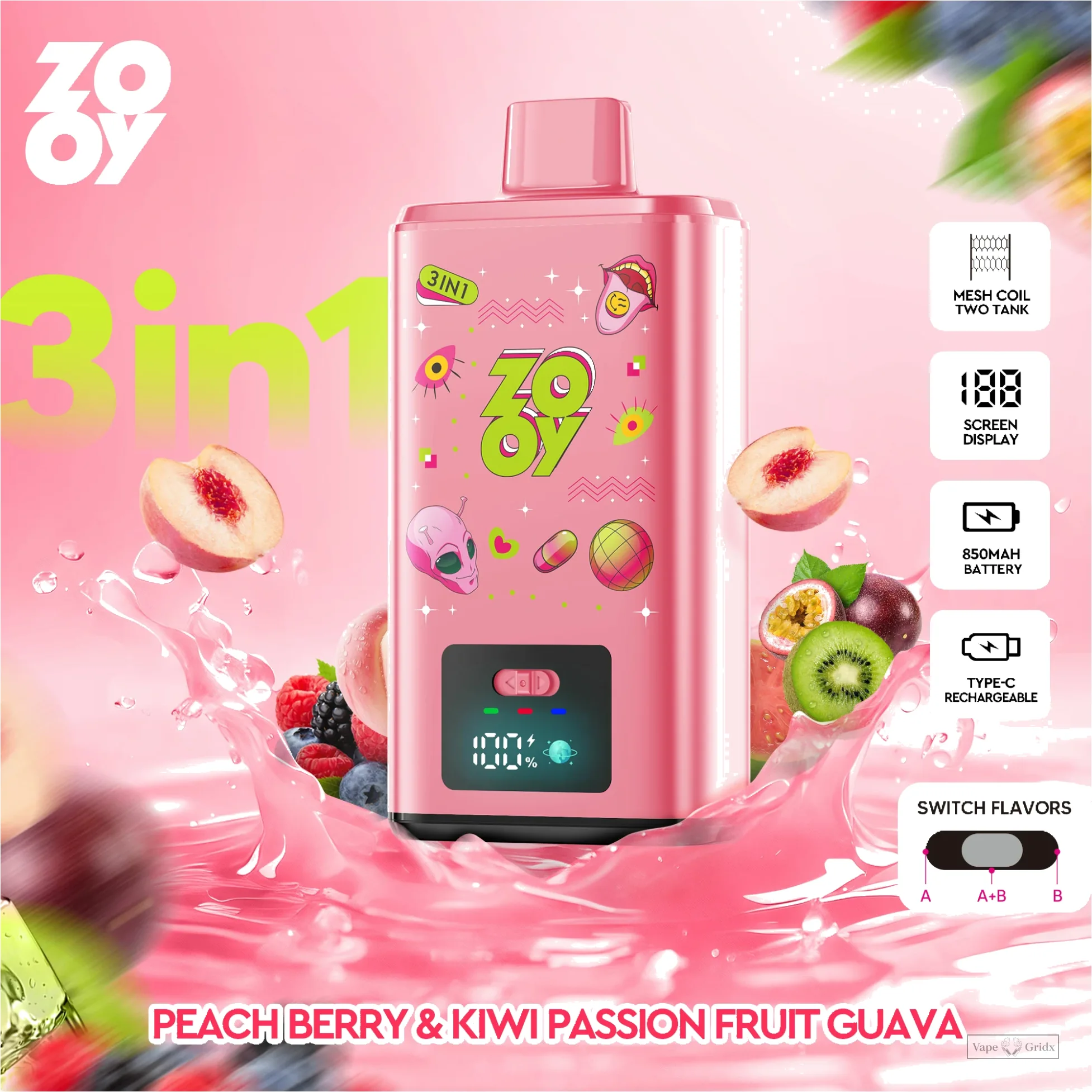 ZOOY 150000 150K Züge 3-in-1 Einweg-Vape - image 3
