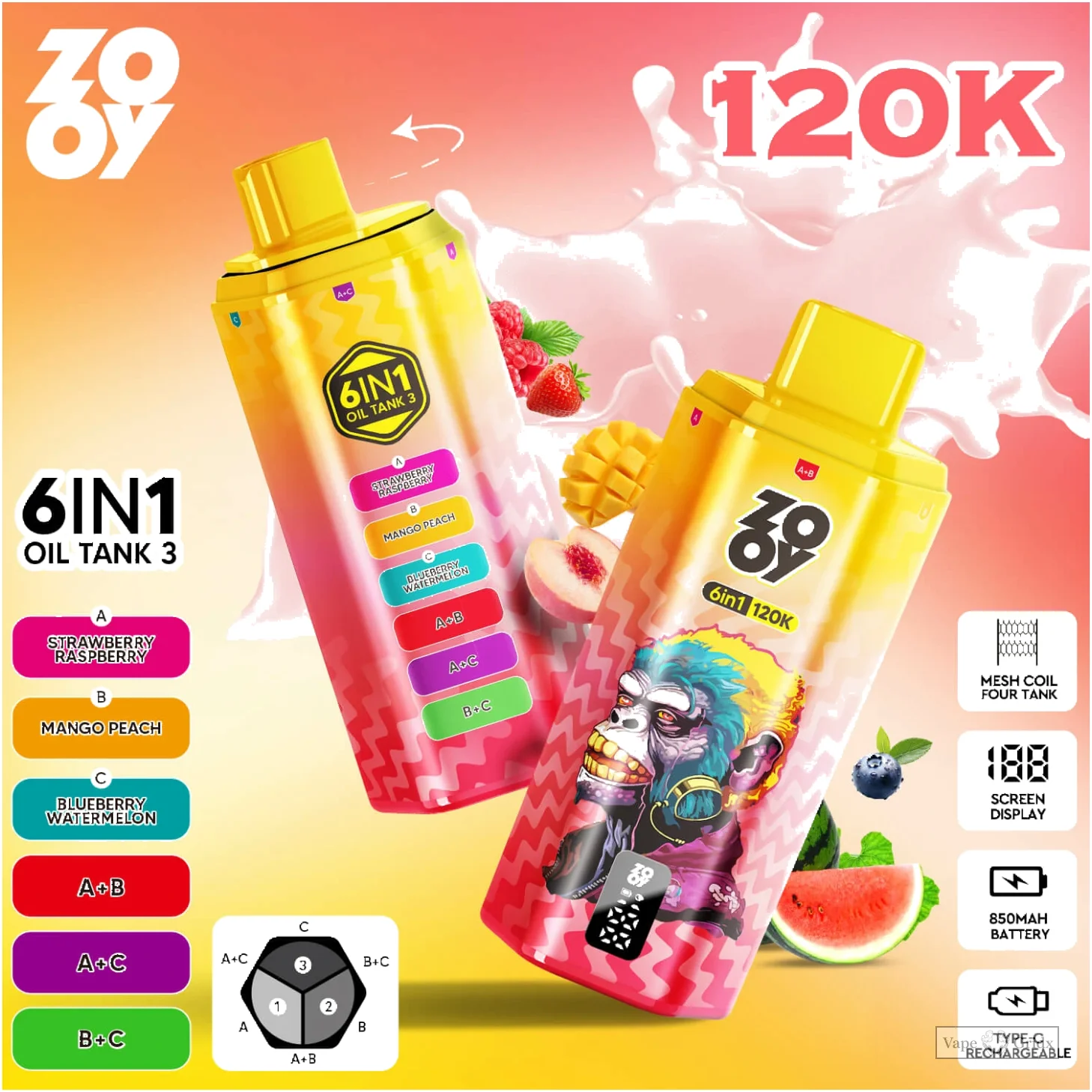 ZOOY 120000 120K Züge 6-in-1 Einweg-Vape - image 7