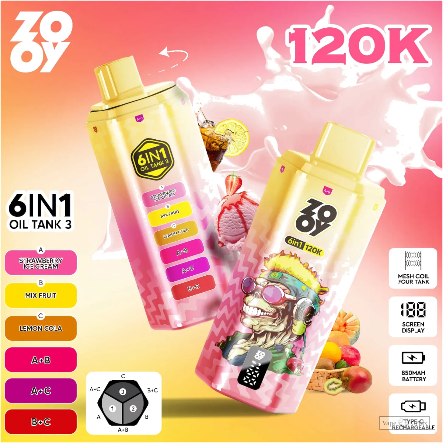 ZOOY 120000 120K Züge 6-in-1 Einweg-Vape - image 8