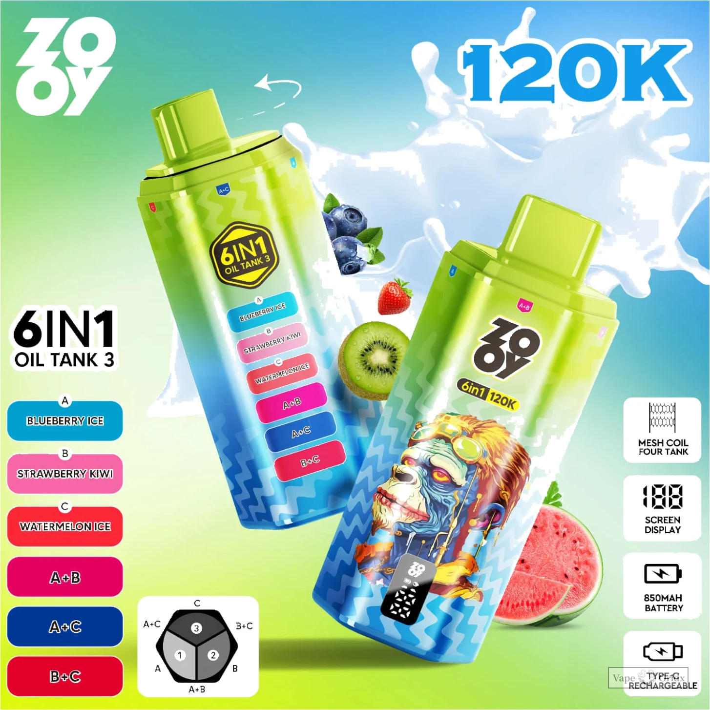 ZOOY 120000 120K Züge 6-in-1 Einweg-Vape - image 9