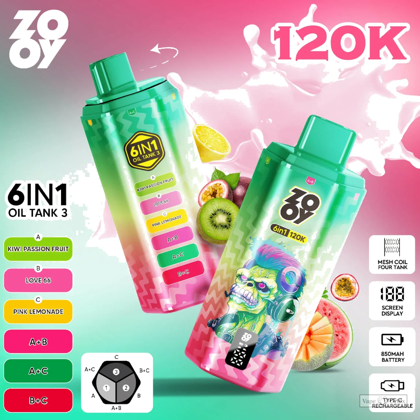 ZOOY 120000 120K Züge 6-in-1 Einweg-Vape - image 10