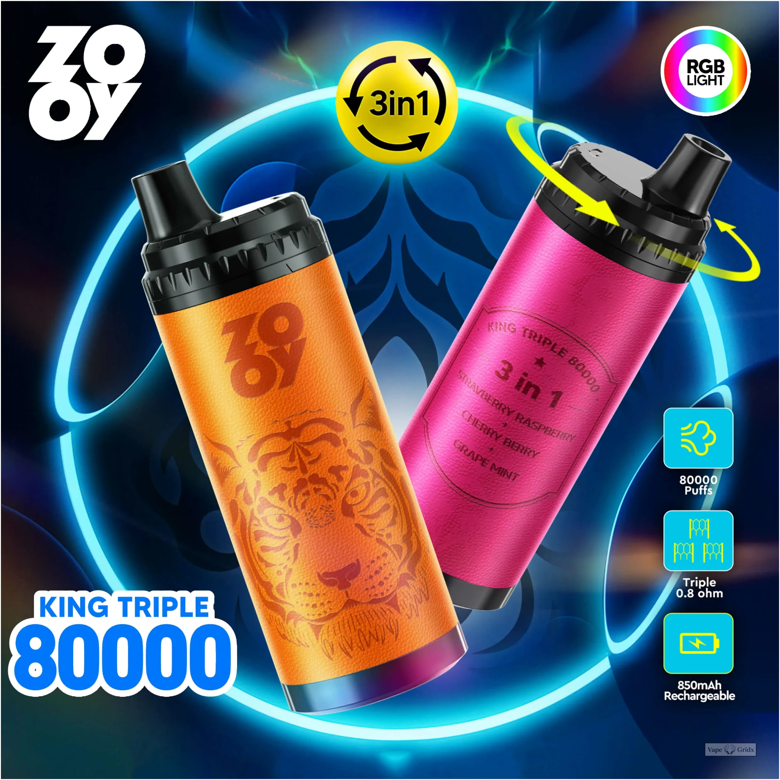 ZOOY King TRIPLE 80000 80K Züge Triple Mesh Einweg-Vape - image 10
