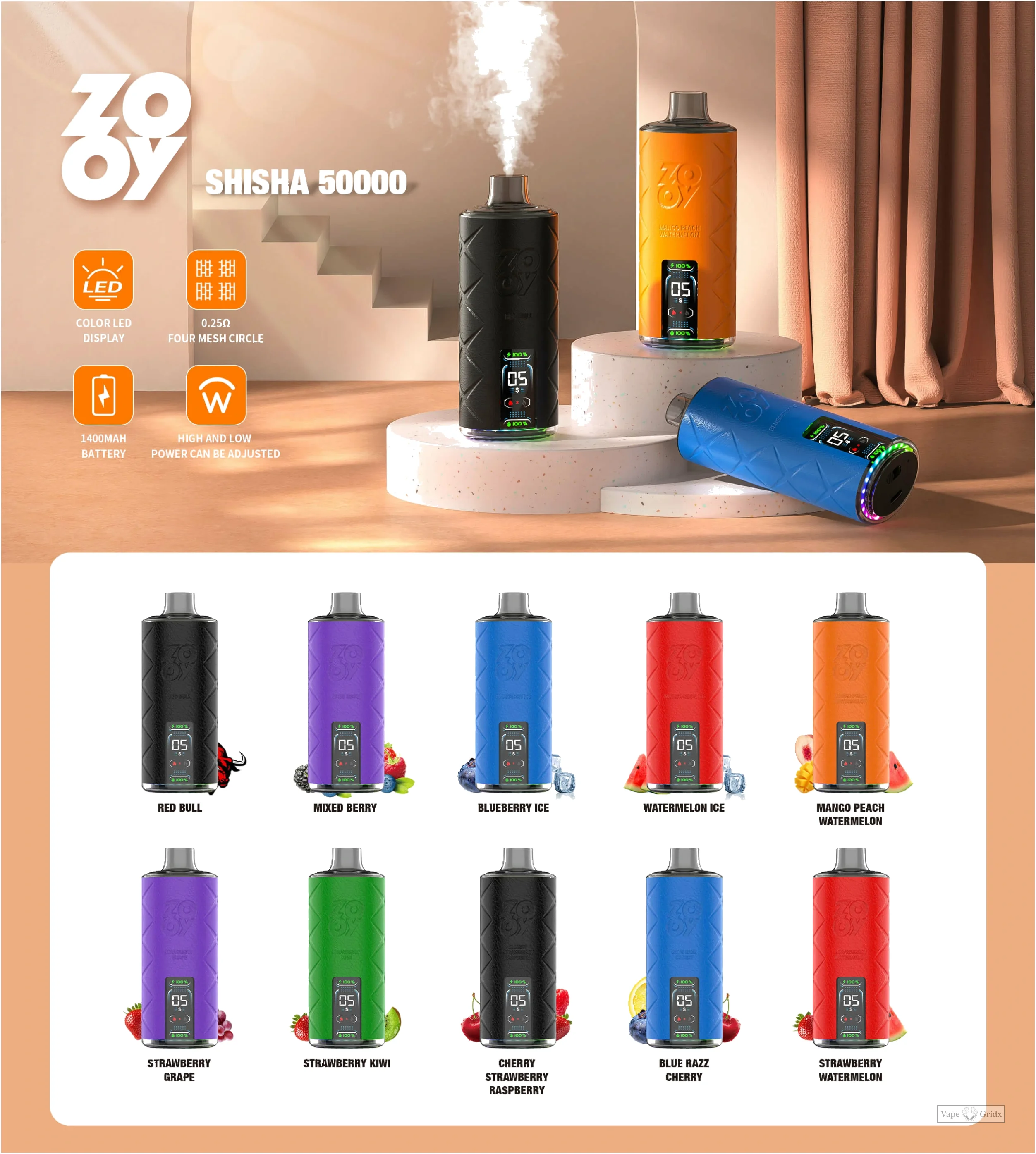 Zooy Shisha 50000 50K Züge Smart Display Einweg-Vape - image 10